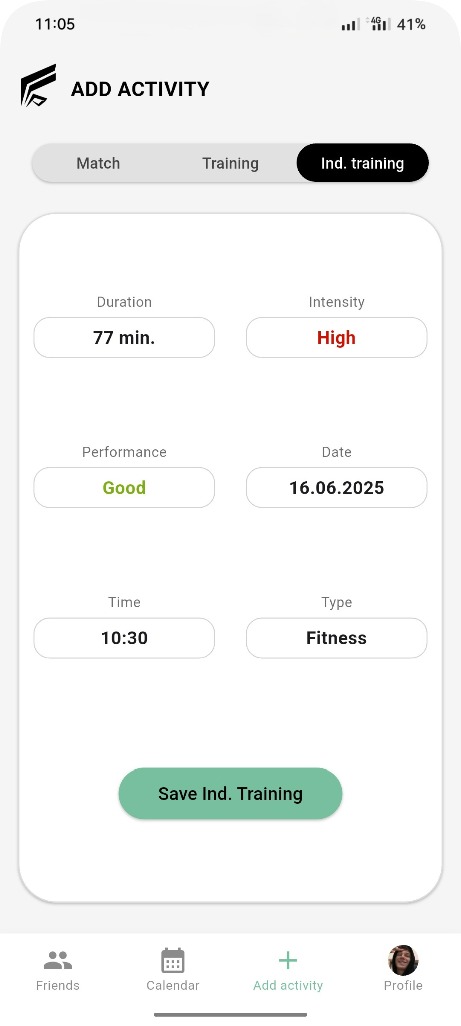 individual training track
